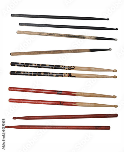 collection of rock drumsticks