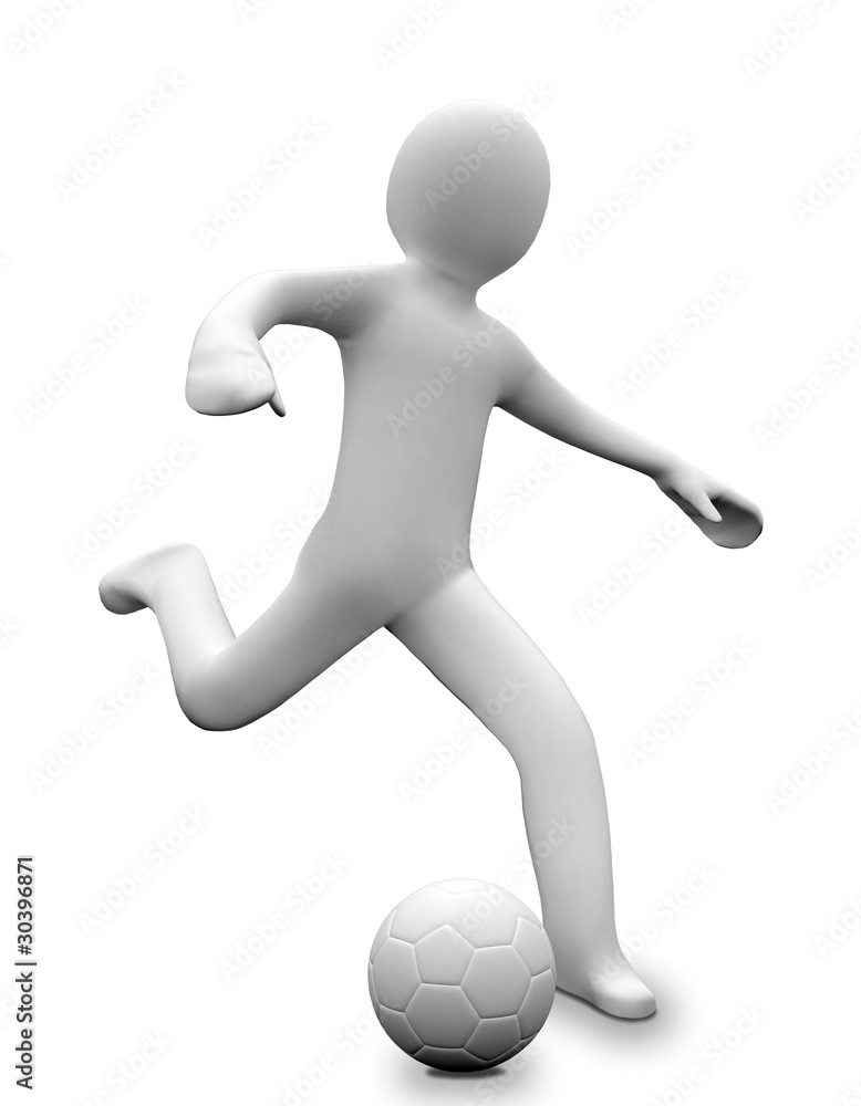 3D Business white man human soccer winner 3D Business white man human soccer winner