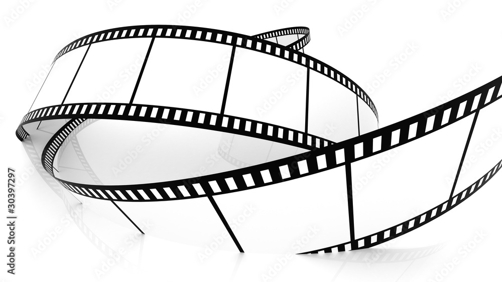Obraz premium Blank film strip drowning in white
