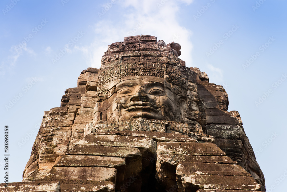 smiling face at Bayon temple, Cambodia smiling face at Bayon temple, Cambodia