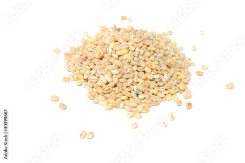 Pile of Pearl Barley Isolated on White Background