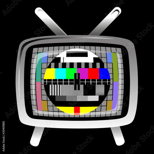 tv - color test pattern - test card, vector