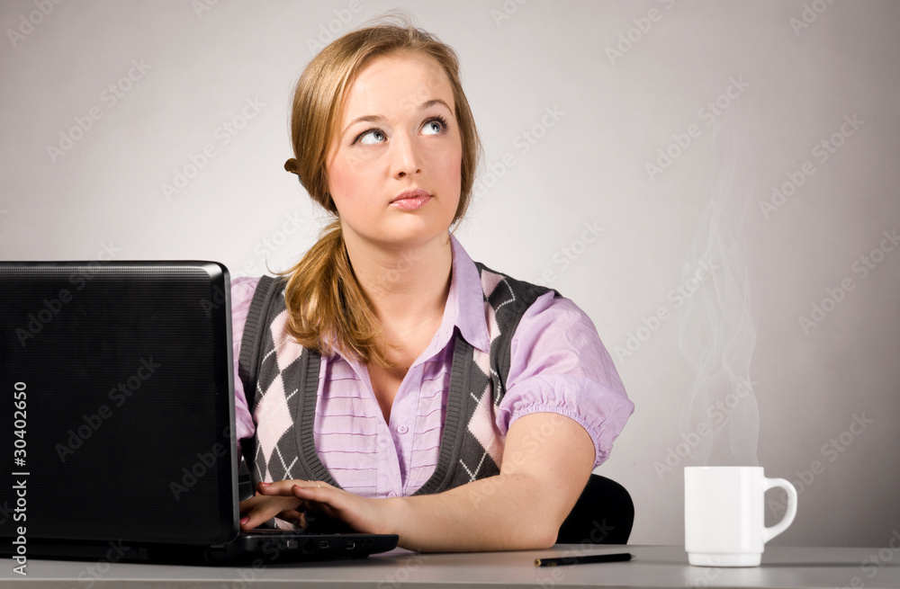 office woman with laptop office woman with laptop