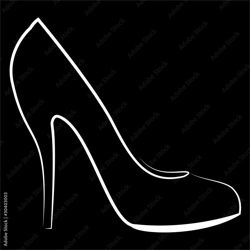 Woman's shoe, vector sketch Woman's shoe, vector sketch