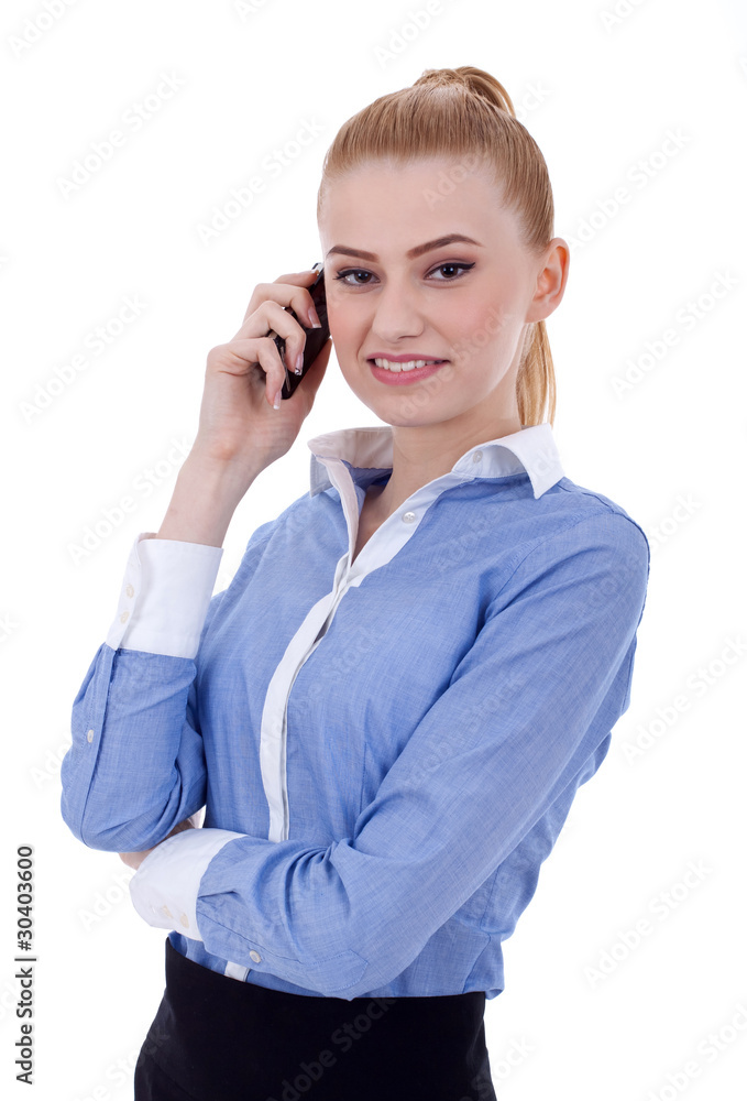 smiling successful business woman with cell phone smiling successful business woman with cell phone