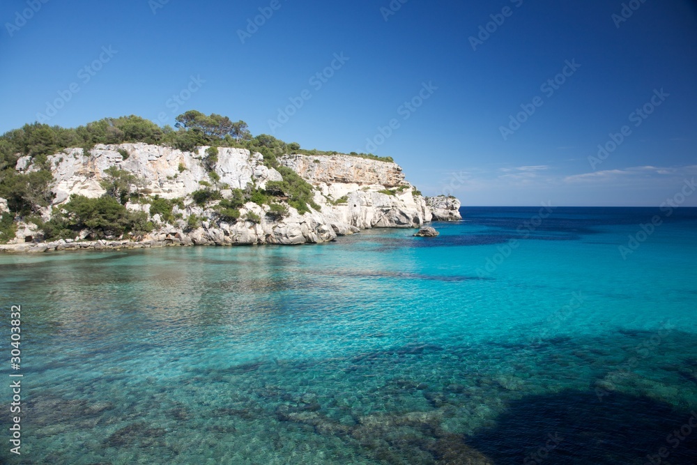 clear sea and cliff