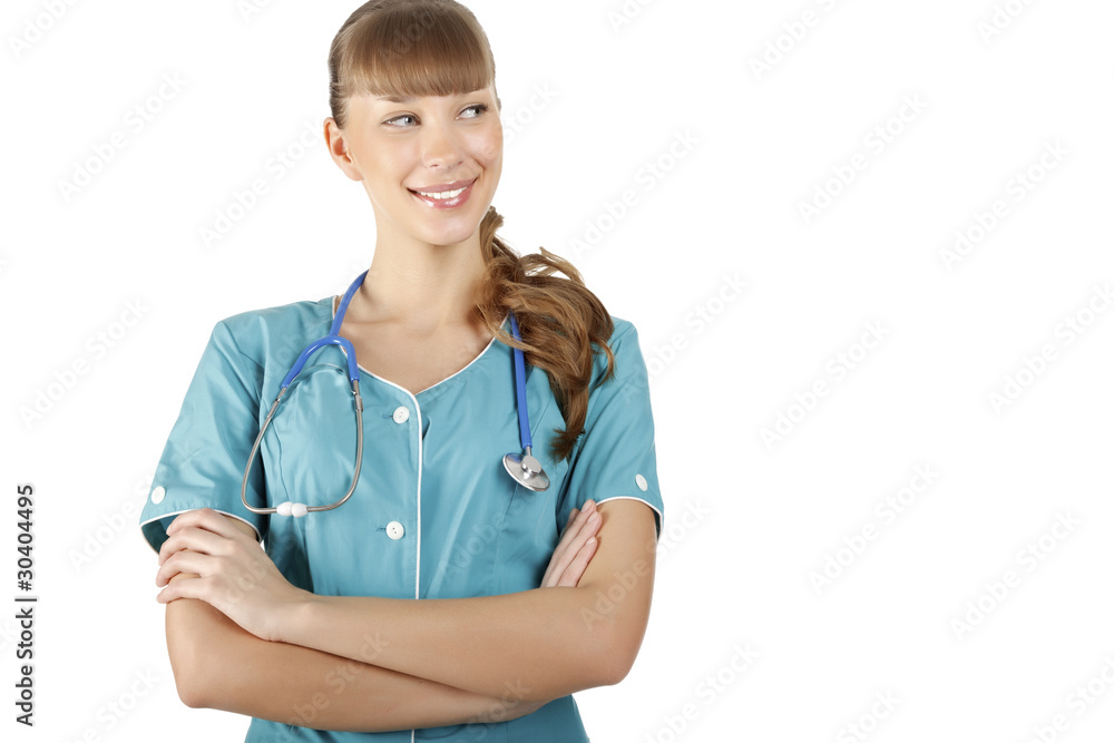 Smiling medical doctor woman with stethoscope Smiling medical doctor woman with stethoscope