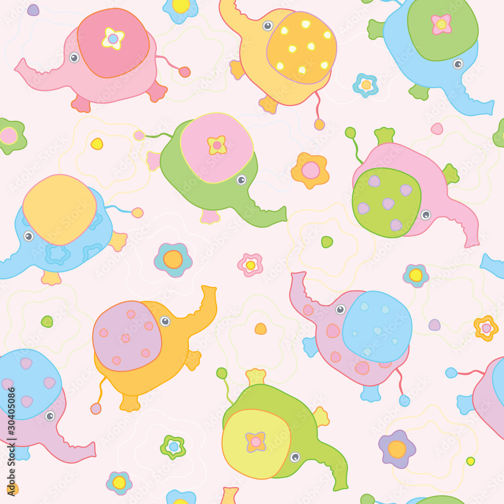 Fototapeta premium Cute background , small baby elephants