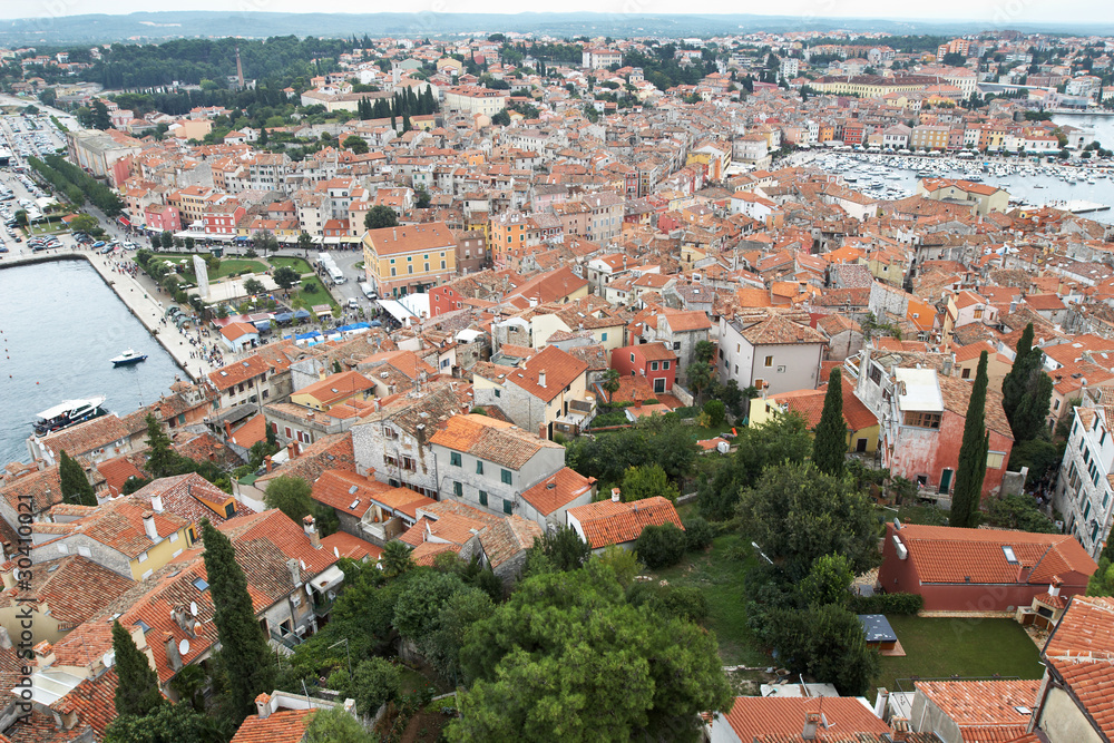 Croatia, Rovinj. View of the city from the belfry