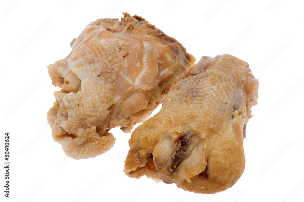 fried chicken on white close up fried chicken on white close up