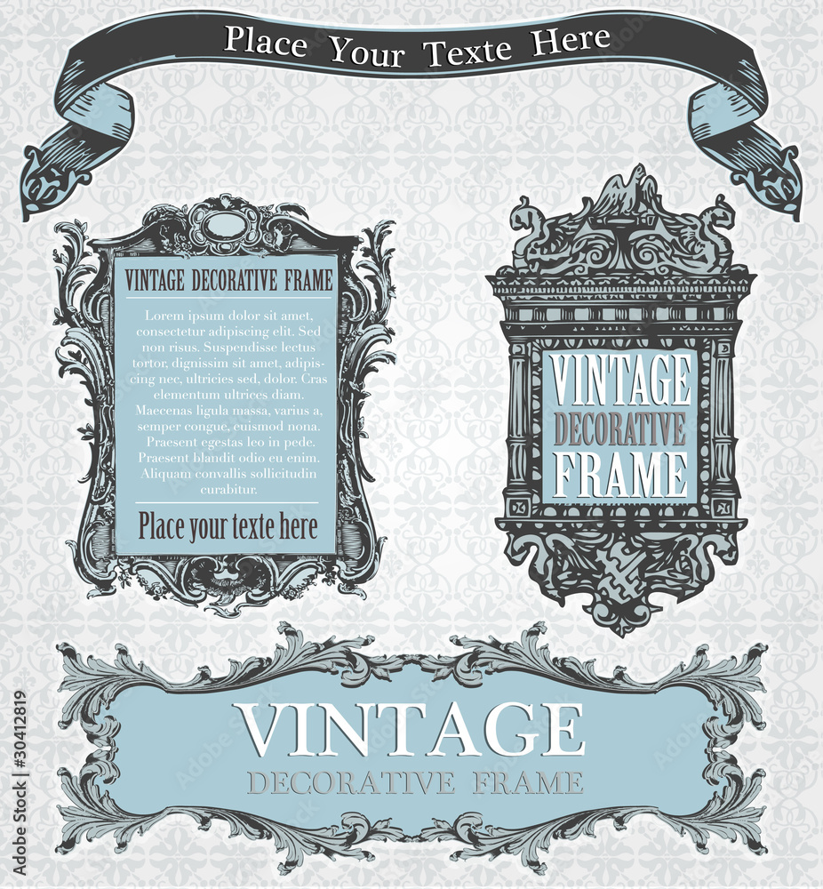 Naklejka premium Cadres retro