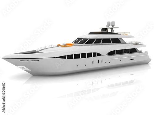 luxury white cruise yacht © 3ddock