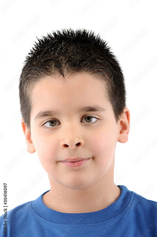 Portrait of a cute boy isolated on white background. Portrait of a cute boy isolated on white background.