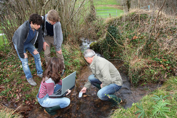 Teenagers in environmental professional training.