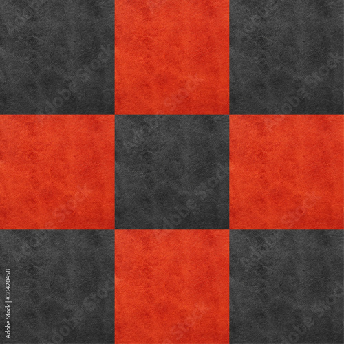 black and red checkered leather fabric