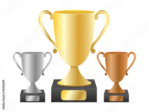Trophy cups.Vector illustration (no mesh).