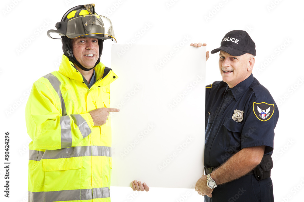 Fototapeta premium Public Employees Holding Sign