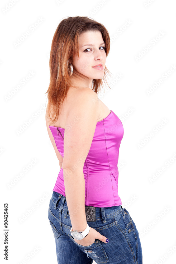 Fototapeta premium Young and beautiful woman posing