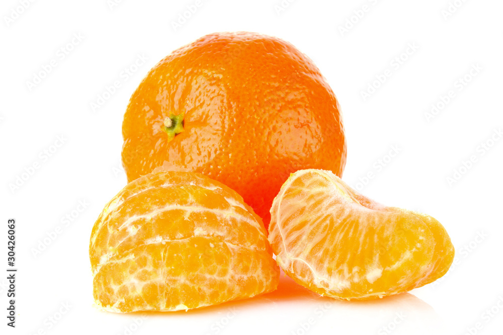 .mandarin isolated on white .mandarin isolated on white