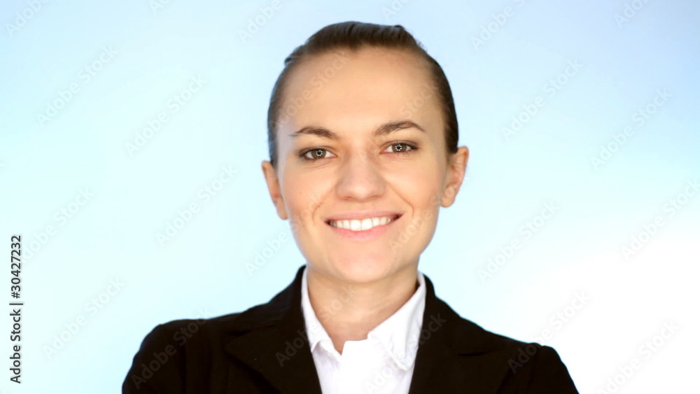 Portrait of happy young attractive smiling businesswoman Portrait of happy young attractive smiling businesswoman