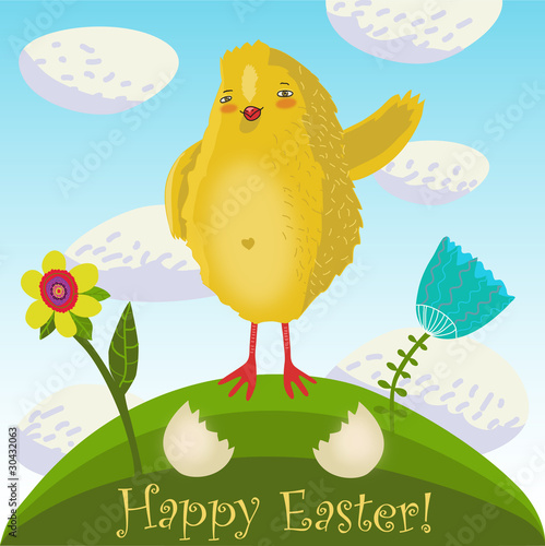 Happy easter background in vector