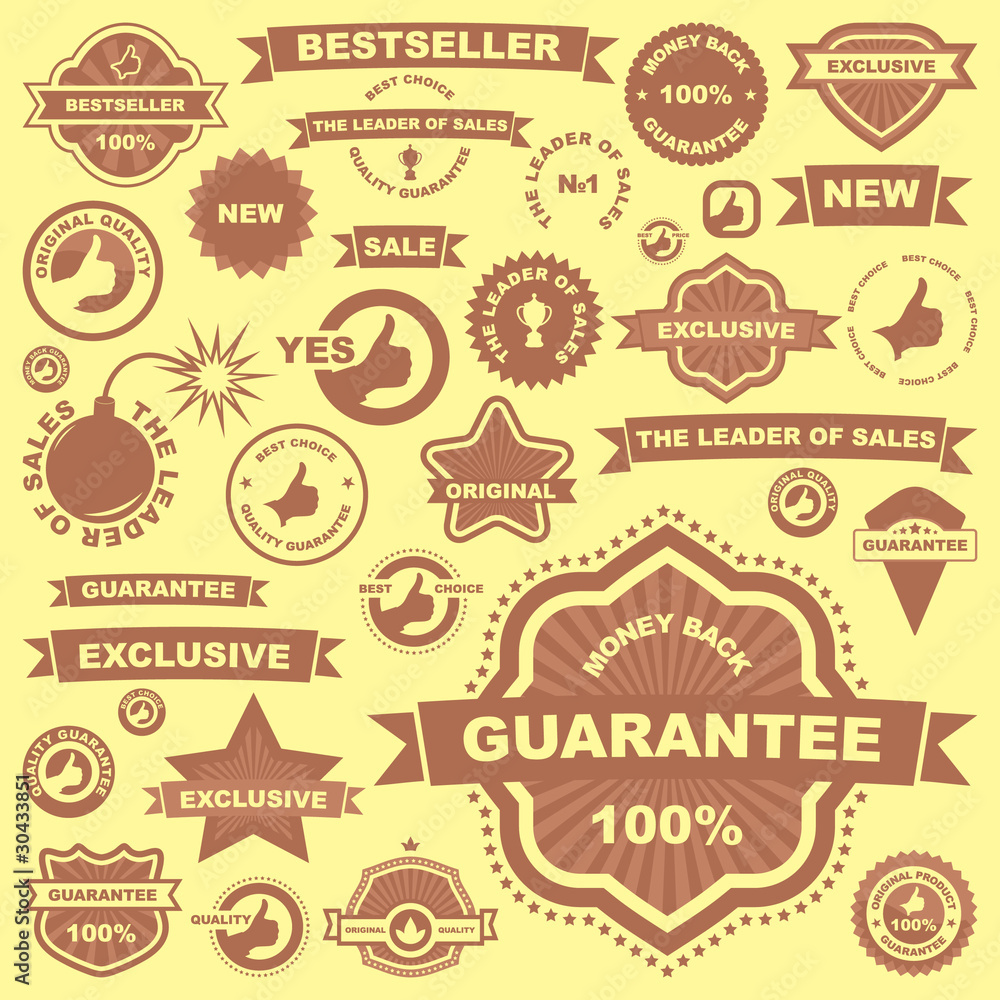 Vector guarantee signs. Vector guarantee signs.