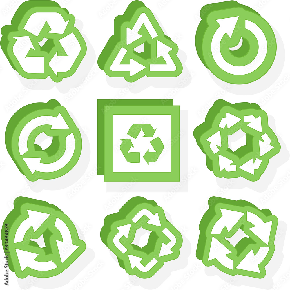 Obraz premium Recycle symbol set.