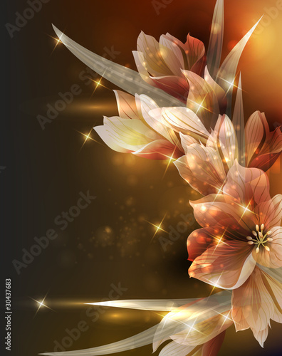 Invitation card with flower