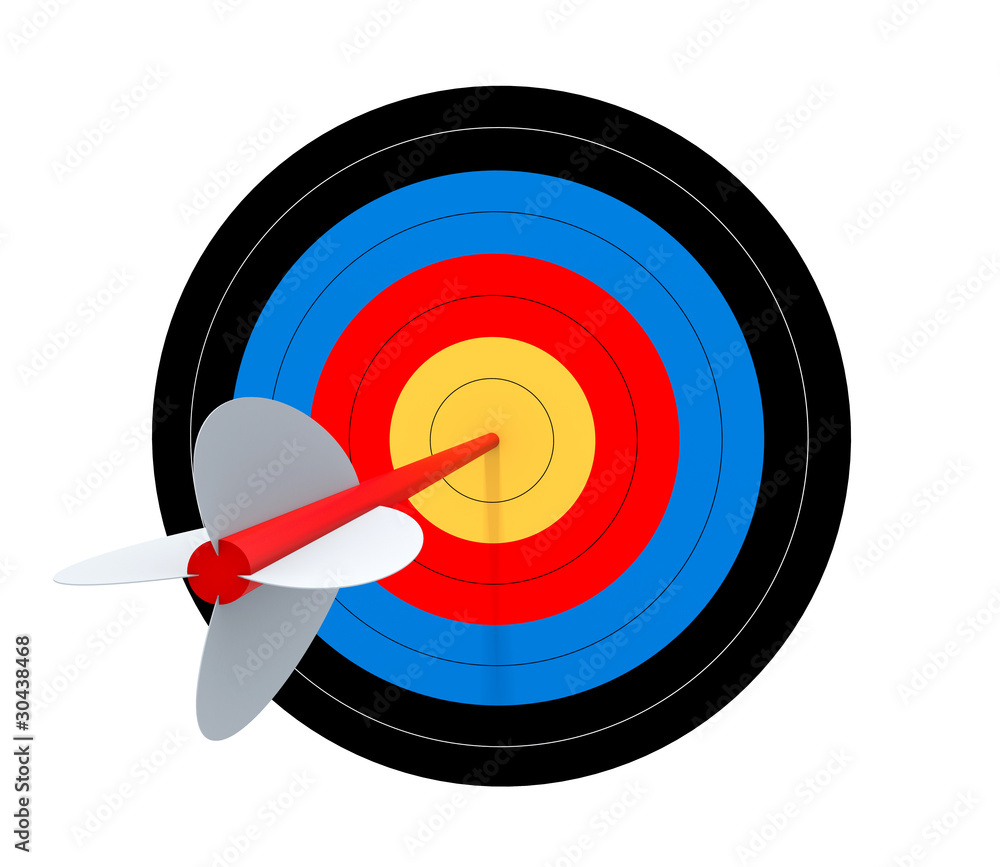 Target with arrow. Isolated on white Target with arrow. Isolated on white