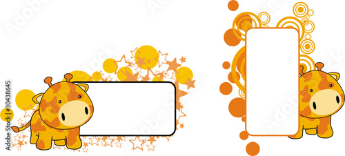 giraffe  baby cartoon copyspace