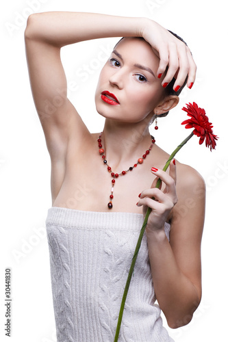 girl with gerbera flower