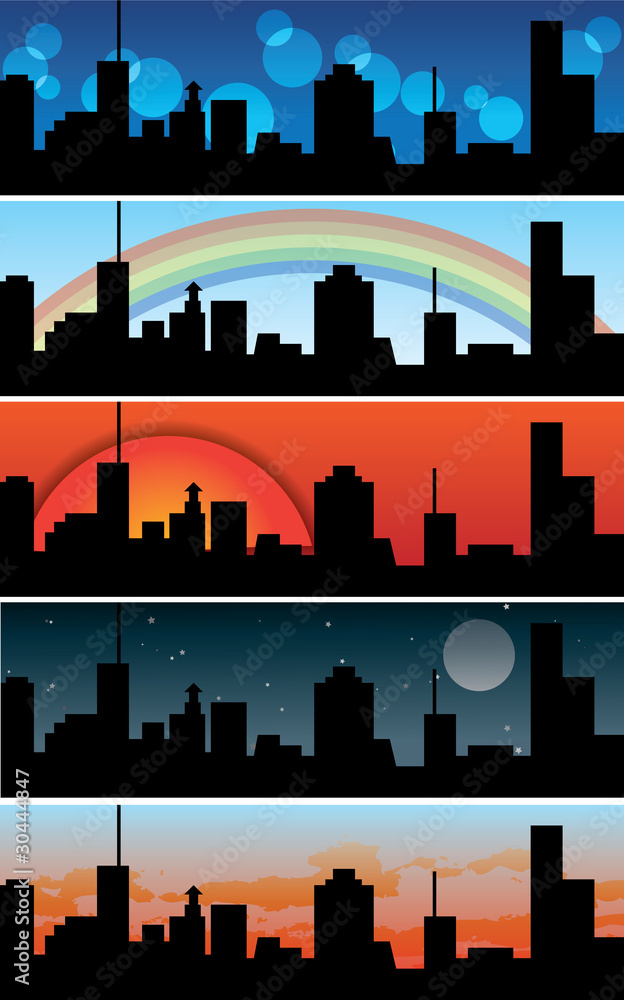 Town / urban banners - vector collection