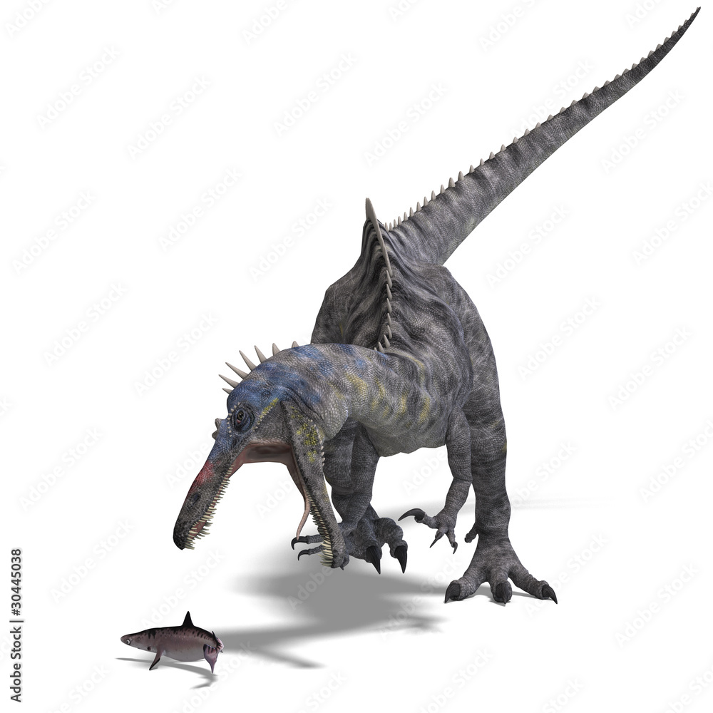 Fototapeta premium Dinosaur Suchominus. 3D rendering with clipping path and shadow