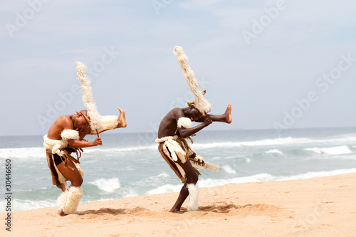 zulu dancers on beach
