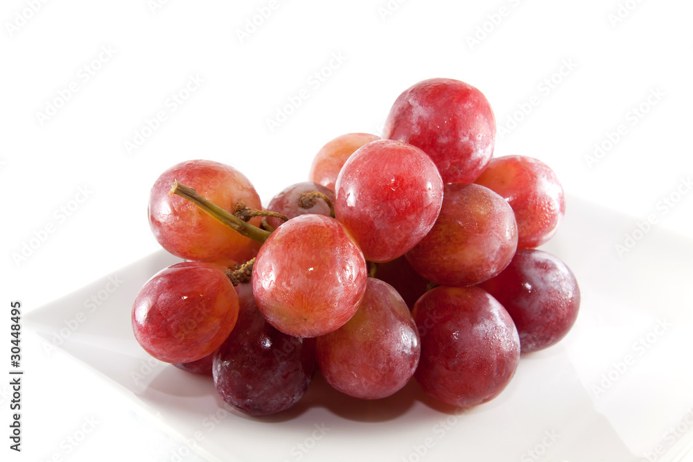 bunch of red grapes isolated