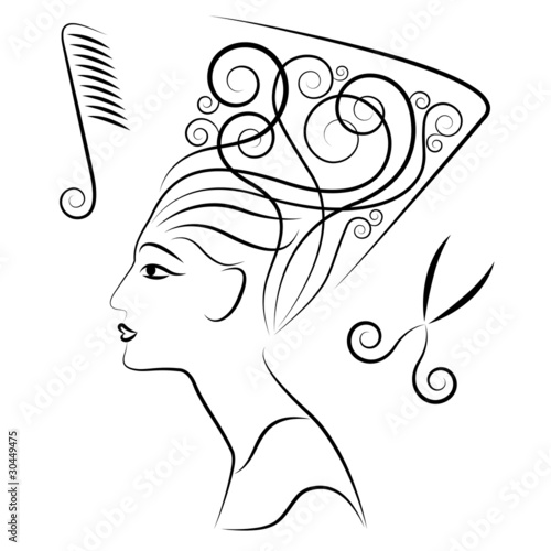 Hairdress black-white