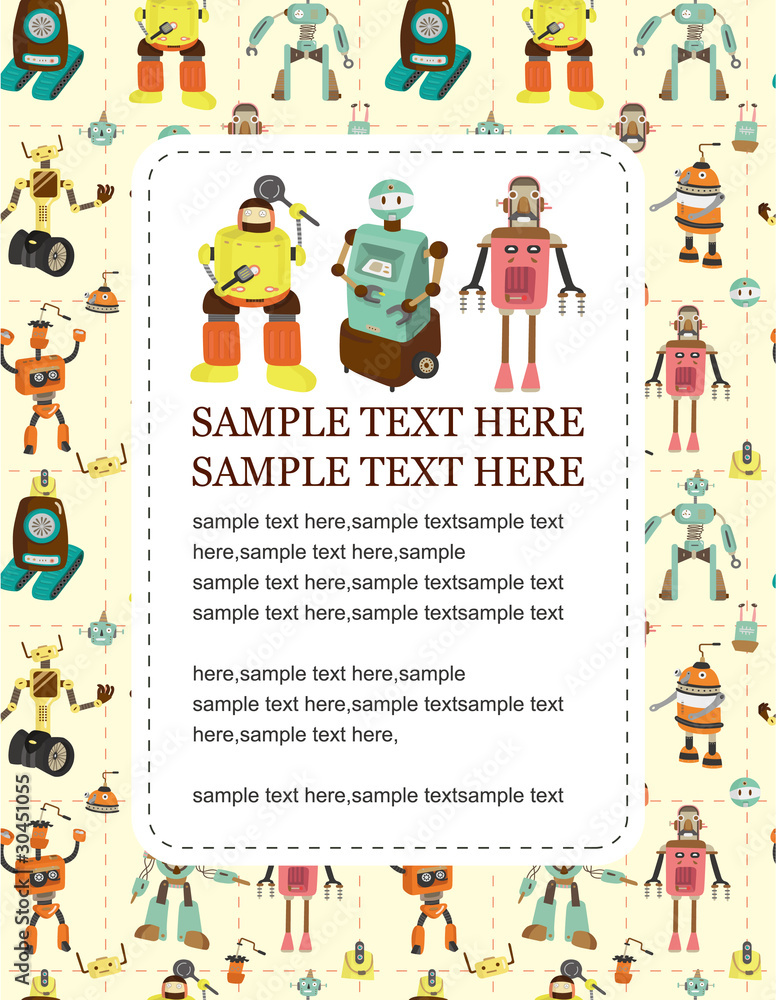 Obraz premium cartoon robot card