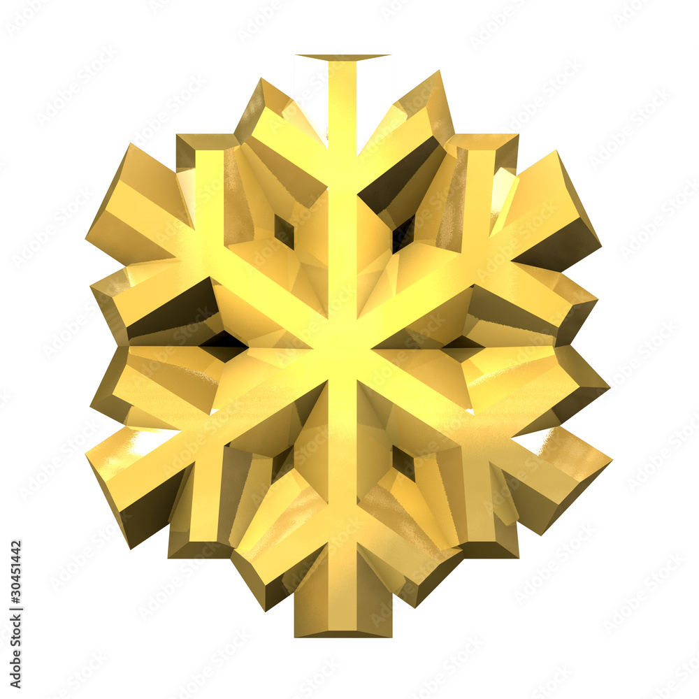 3D Snowflake in gold