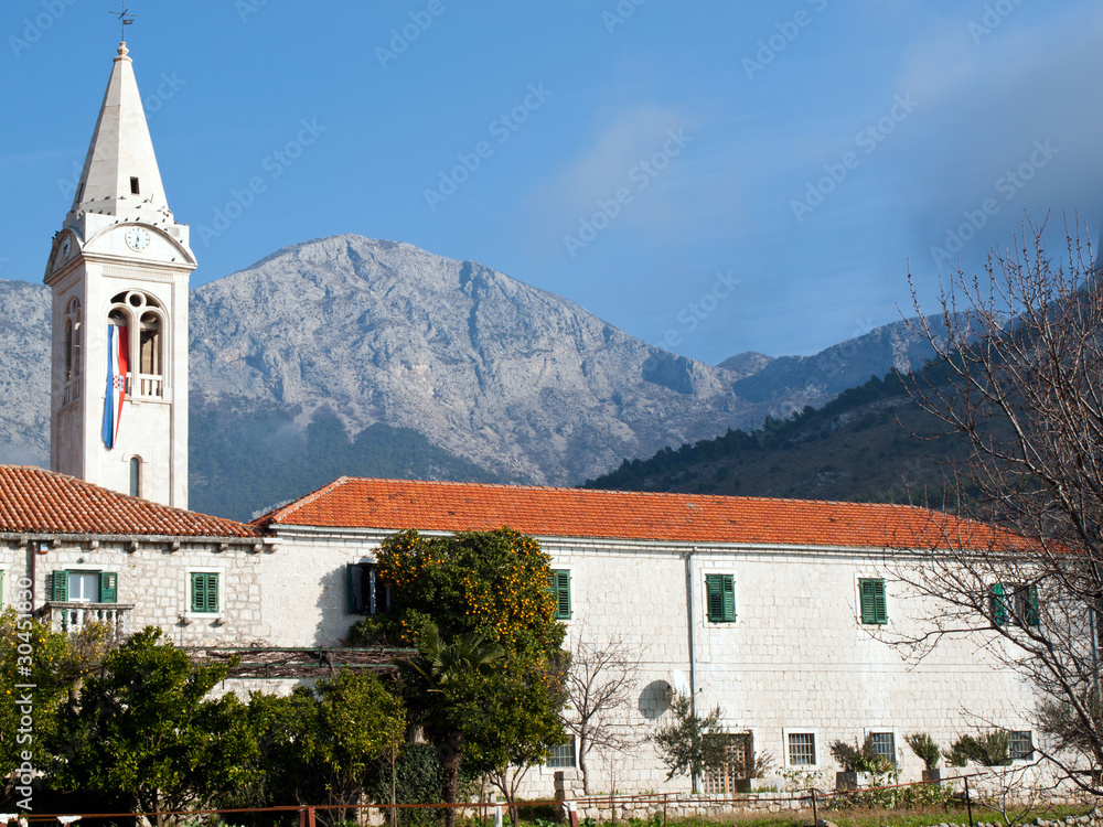 Fototapeta premium Great monastery with tower