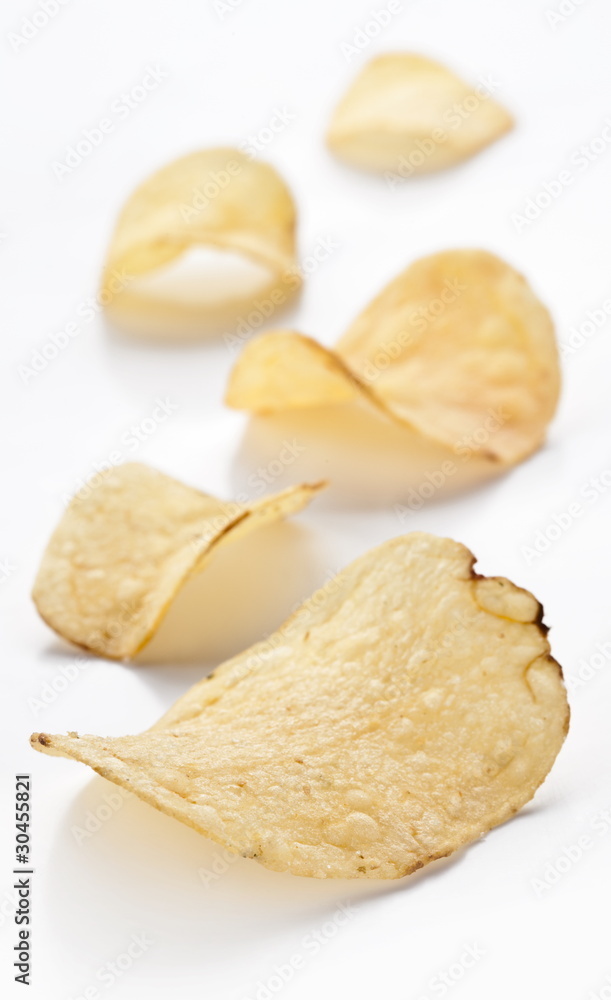 potato chips isolated on white background potato chips isolated on white background