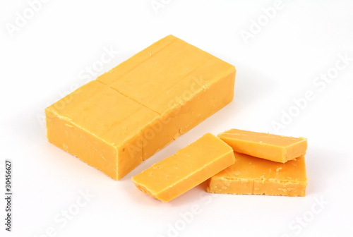 Sharp cheddar cheese with slices