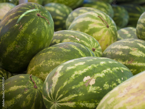 Watermelons at a market place