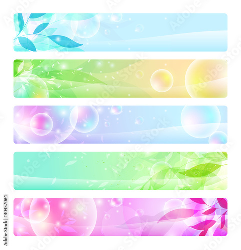 vector set: glossy banners colorful, headers