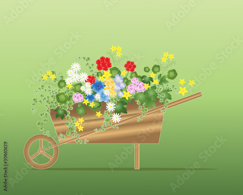 floral wheelbarrow