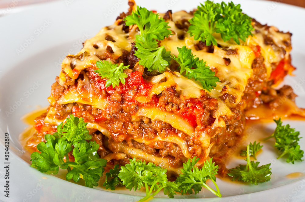 Plate with lasagne Plate with lasagne