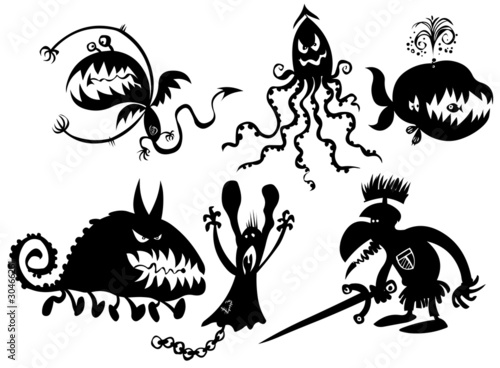 Some funny monstrous silhouettes.