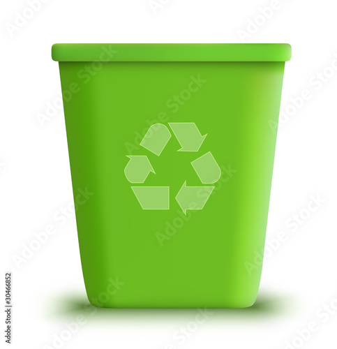 vector green recycle garbage can