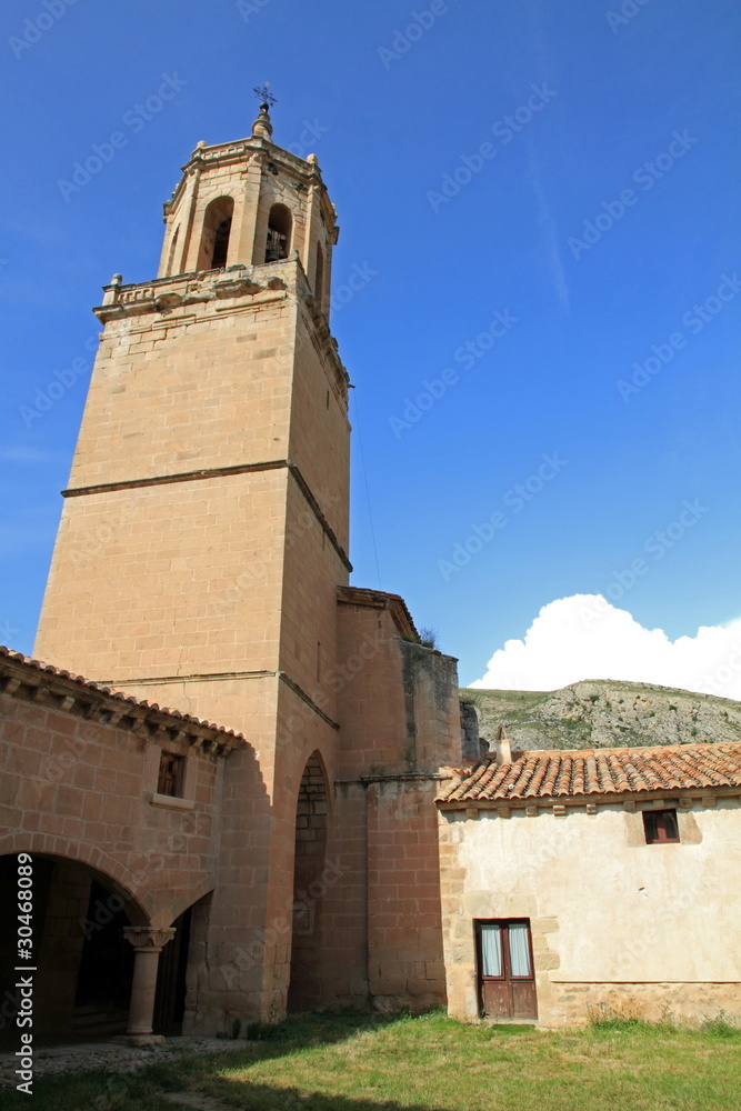 Fototapeta premium Parish church Miravete de la Sierra vilage Teruel Spain