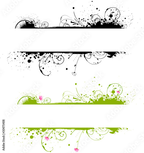Grunge banner frame in two colors