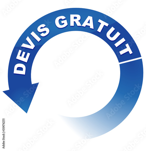 devis gratuit sur vignette fléchée bleue